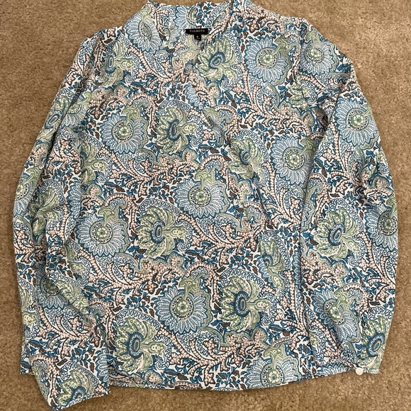 Talbots wrap style blouse - Picture 3 of 9